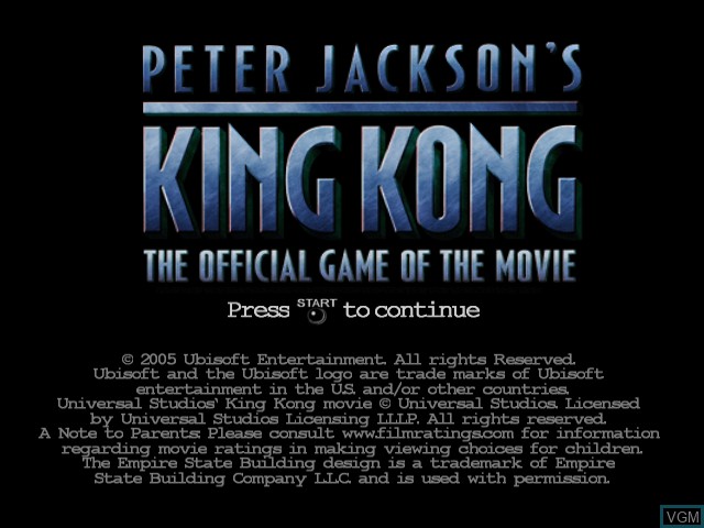 Image de l'ecran titre du jeu King Kong - The Official Game of the Movie sur Microsoft Xbox