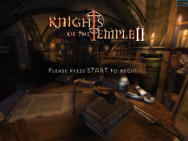 Image de l'ecran titre du jeu Knights of the Temple II sur Microsoft Xbox