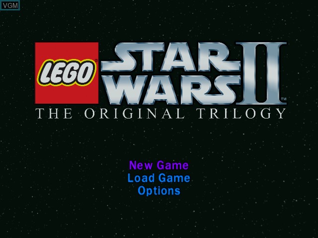 Image de l'ecran titre du jeu LEGO Star Wars II - The Original Trilogy sur Microsoft Xbox