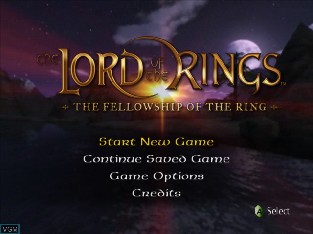 Image de l'ecran titre du jeu Lord of the Rings, The - Fellowship of Ring sur Microsoft Xbox