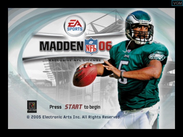 Image de l'ecran titre du jeu Madden NFL 06 sur Microsoft Xbox