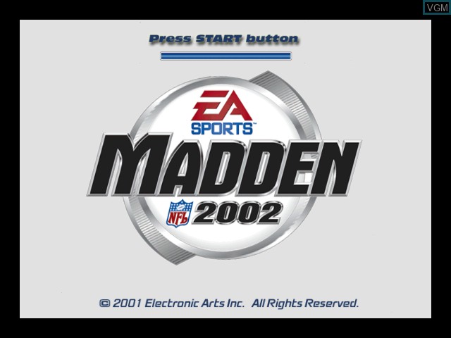 Image de l'ecran titre du jeu Madden NFL 2002 sur Microsoft Xbox