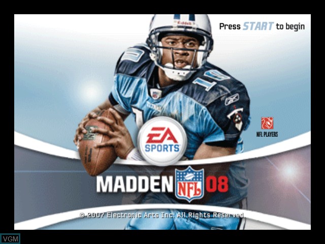 Image de l'ecran titre du jeu Madden NFL 08 sur Microsoft Xbox