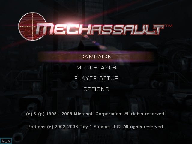 Image de l'ecran titre du jeu MechAssault sur Microsoft Xbox