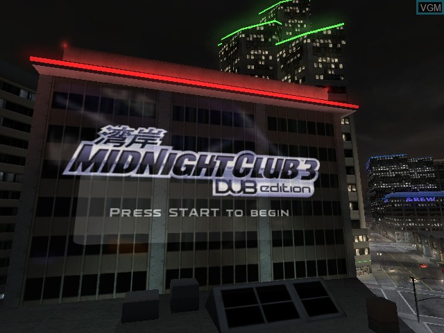 Image de l'ecran titre du jeu Midnight Club 3 - DUB Edition sur Microsoft Xbox