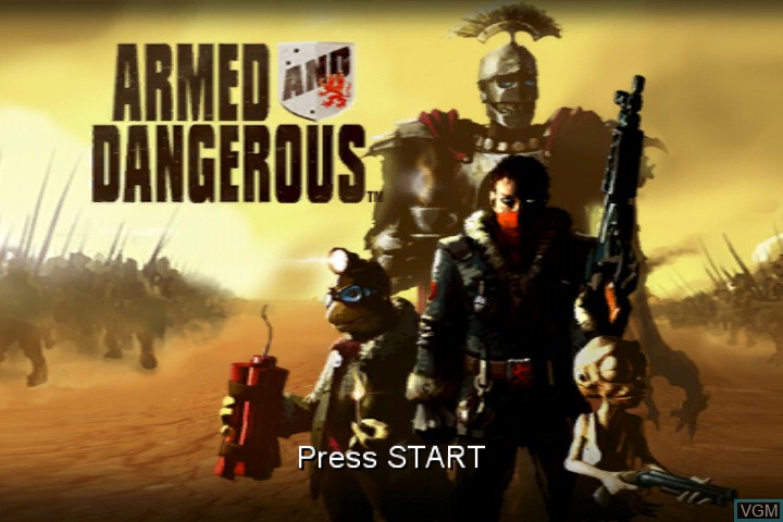 Image de l'ecran titre du jeu Armed and Dangerous sur Microsoft Xbox
