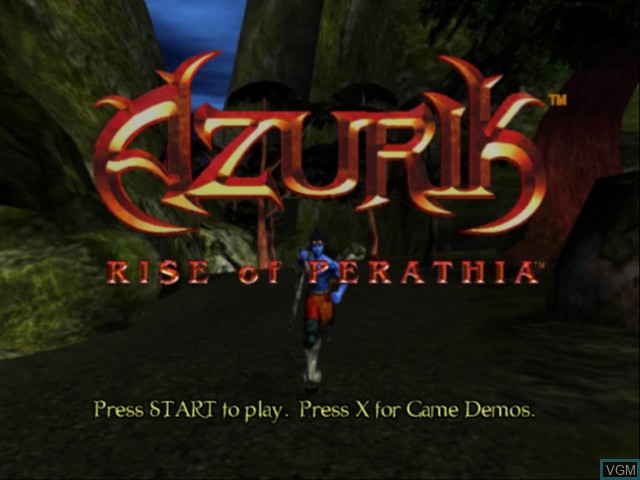 Image de l'ecran titre du jeu Azurik - Rise of Perathia sur Microsoft Xbox