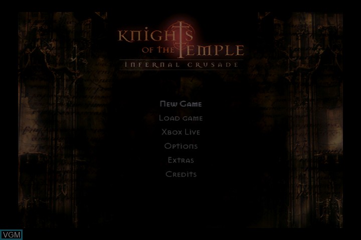 Image de l'ecran titre du jeu Knights of the Temple - Infernal Crusade sur Microsoft Xbox