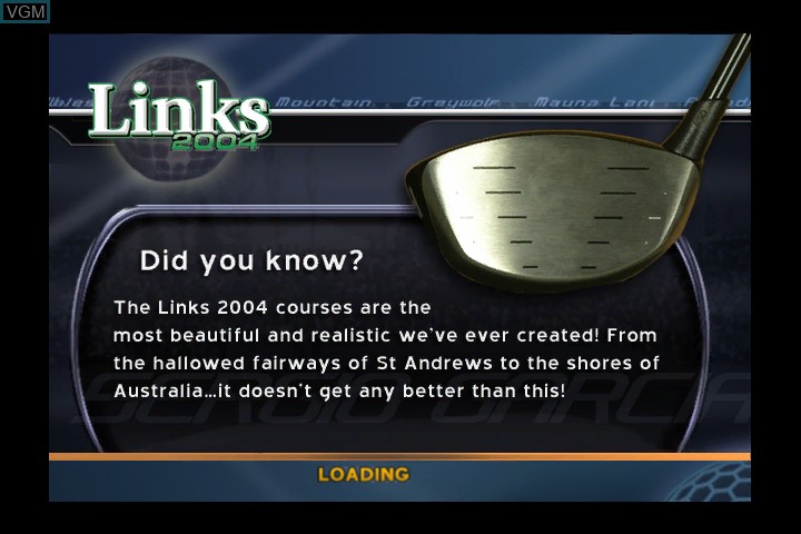 Image de l'ecran titre du jeu Links 2004 sur Microsoft Xbox