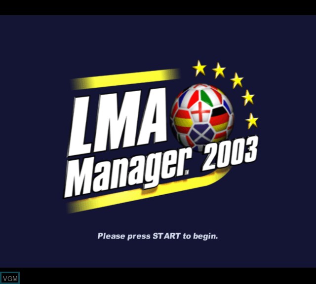 Image de l'ecran titre du jeu LMA Manager 2003 sur Microsoft Xbox