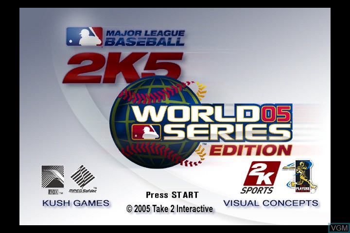 Image de l'ecran titre du jeu Major League Baseball 2K5 - World Series Edition sur Microsoft Xbox