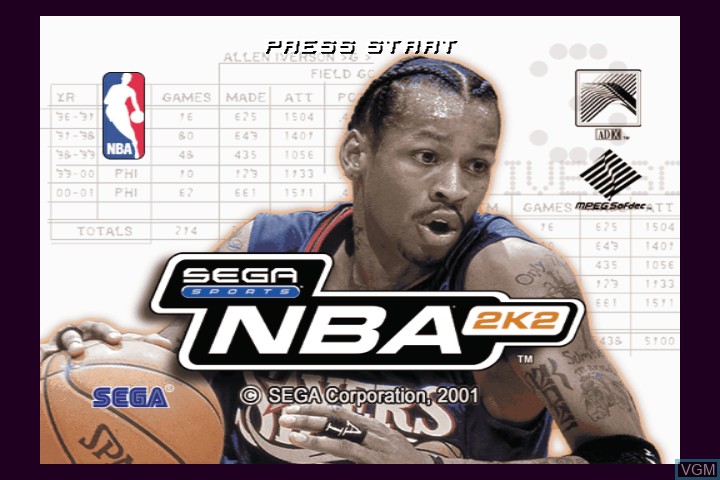 Image de l'ecran titre du jeu NBA 2K2 sur Microsoft Xbox