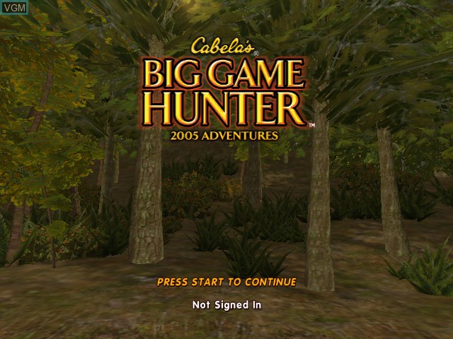Image de l'ecran titre du jeu Cabela's Big Game Hunter 2005 Adventures sur Microsoft Xbox