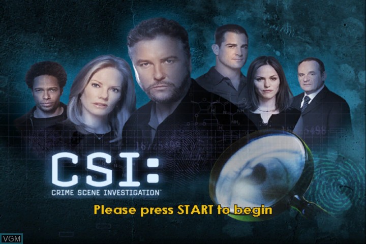 Image de l'ecran titre du jeu CSI - Crime Scene Investigation sur Microsoft Xbox