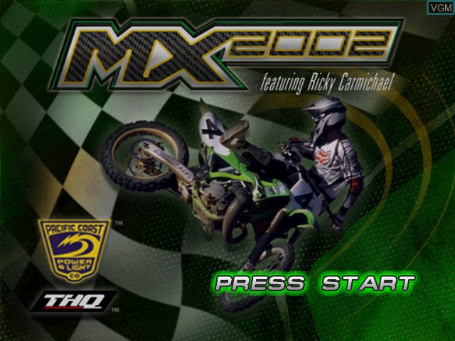 Image de l'ecran titre du jeu MX 2002 featuring Ricky Carmichael sur Microsoft Xbox