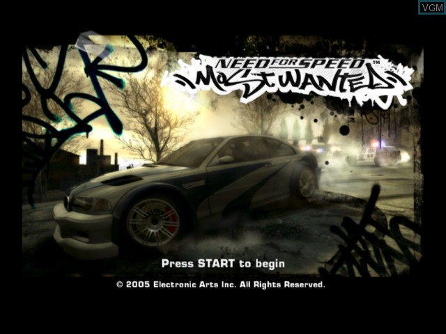 Image de l'ecran titre du jeu Need for Speed Most Wanted sur Microsoft Xbox