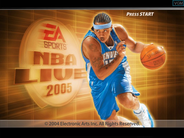 Image de l'ecran titre du jeu NBA Live 2005 sur Microsoft Xbox