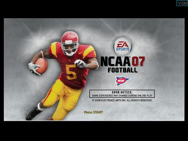 Image de l'ecran titre du jeu NCAA Football 07 sur Microsoft Xbox