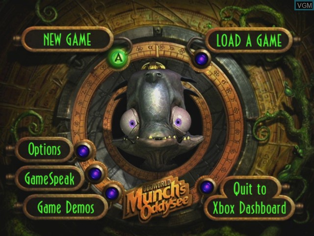 Image de l'ecran titre du jeu Oddworld - Munch's Oddysee sur Microsoft Xbox