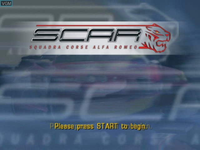 Image de l'ecran titre du jeu S.C.A.R. - Squadra Corse Alfa Romeo sur Microsoft Xbox