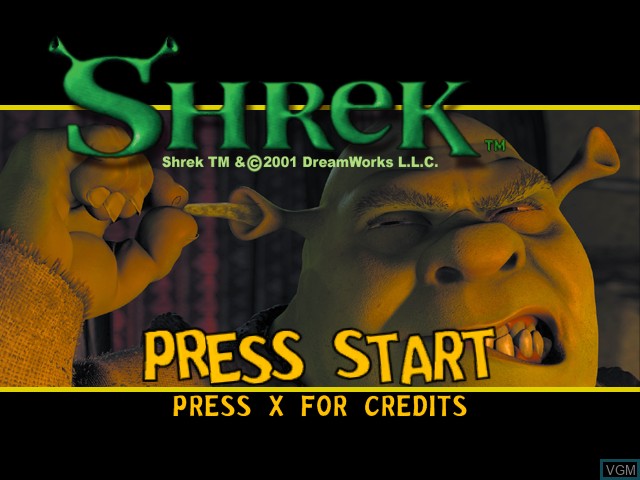 Image de l'ecran titre du jeu Shrek sur Microsoft Xbox