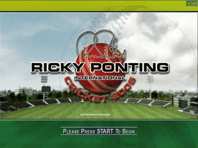 Image de l'ecran titre du jeu Ricky Ponting International Cricket 2005 sur Microsoft Xbox