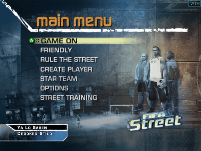 Image du menu du jeu FIFA Street sur Microsoft Xbox