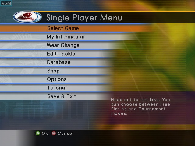 Image du menu du jeu Pro Fishing Challenge sur Microsoft Xbox