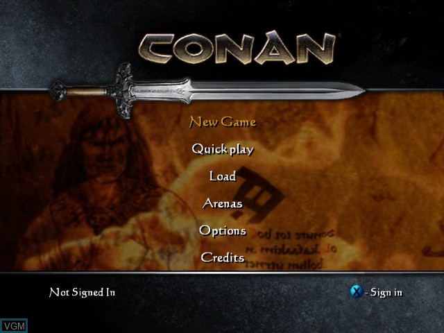 Image du menu du jeu Conan sur Microsoft Xbox