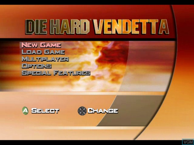 Image du menu du jeu Die Hard - Vendetta sur Microsoft Xbox