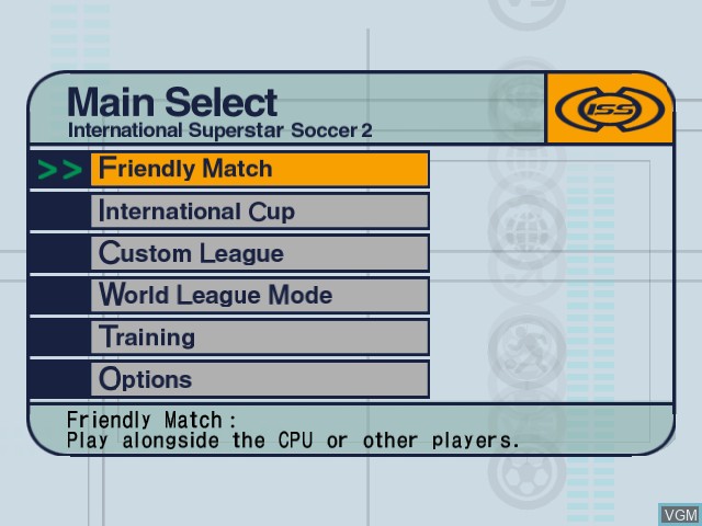 Image du menu du jeu International Superstar Soccer 2 sur Microsoft Xbox