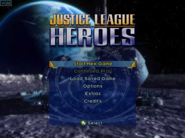Image du menu du jeu Justice League Heroes sur Microsoft Xbox