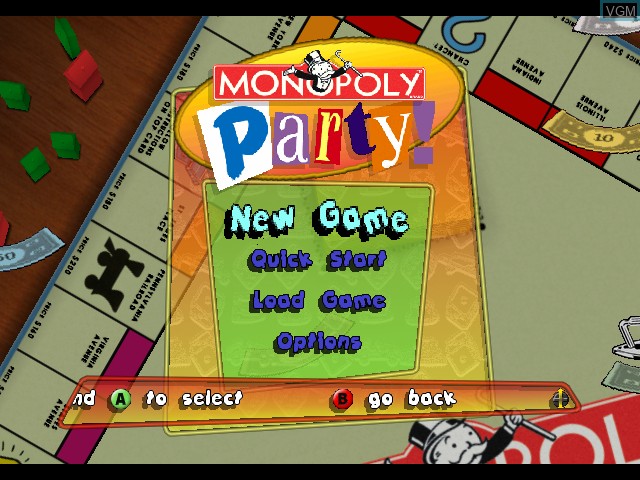 Image du menu du jeu Monopoly Party sur Microsoft Xbox