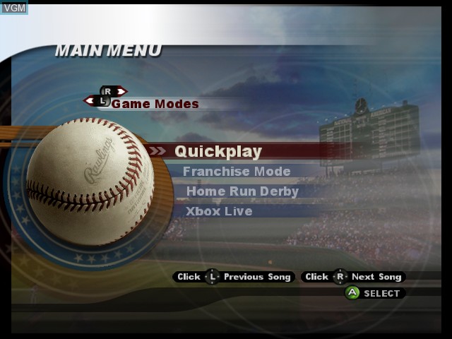 Image du menu du jeu MLB SlugFest - Loaded sur Microsoft Xbox