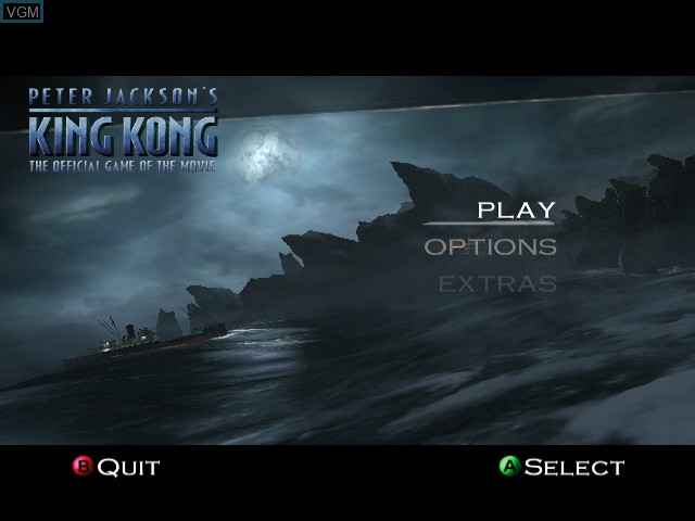 Image du menu du jeu King Kong - The Official Game of the Movie sur Microsoft Xbox