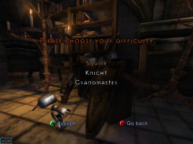 Image du menu du jeu Knights of the Temple II sur Microsoft Xbox