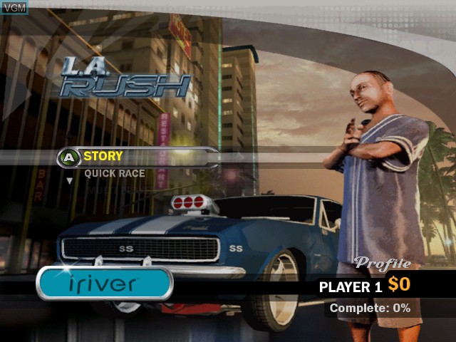 Image du menu du jeu L.A. Rush sur Microsoft Xbox