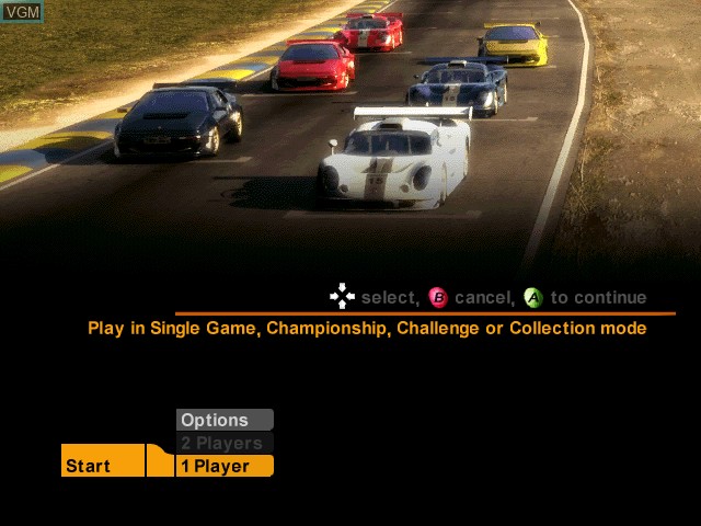 Image du menu du jeu Lotus Challenge sur Microsoft Xbox