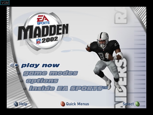 Image du menu du jeu Madden NFL 2002 sur Microsoft Xbox