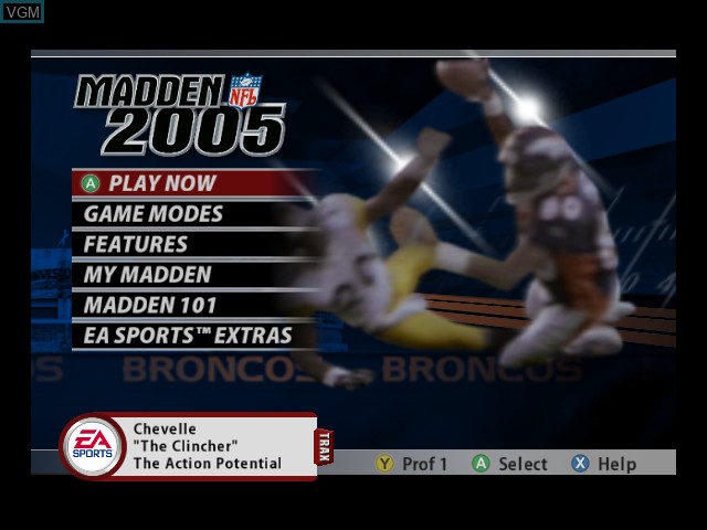 Image du menu du jeu Madden NFL 2005 sur Microsoft Xbox