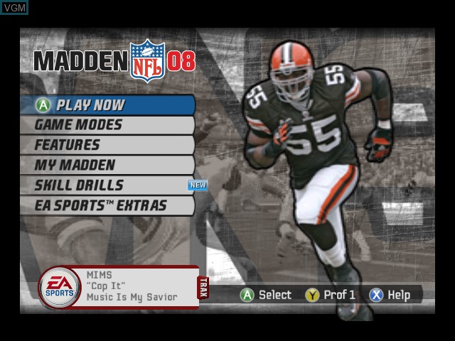 Image du menu du jeu Madden NFL 08 sur Microsoft Xbox