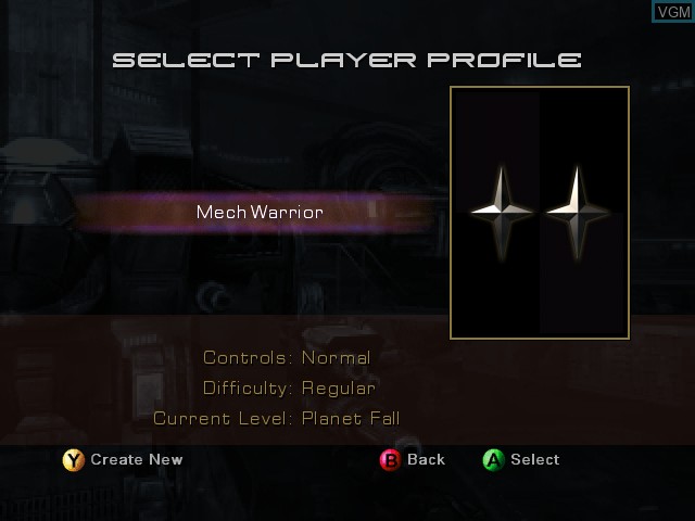 Image du menu du jeu MechAssault sur Microsoft Xbox