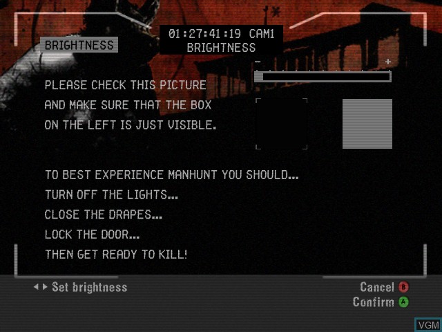 Image du menu du jeu Manhunt sur Microsoft Xbox