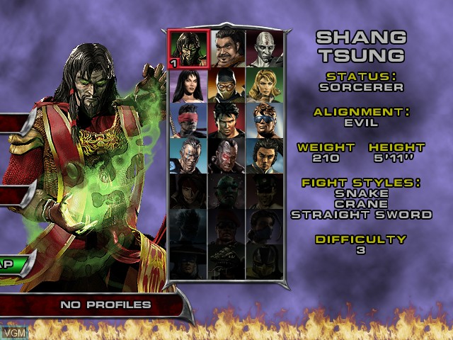 Image du menu du jeu Mortal Kombat - Deadly Alliance sur Microsoft Xbox
