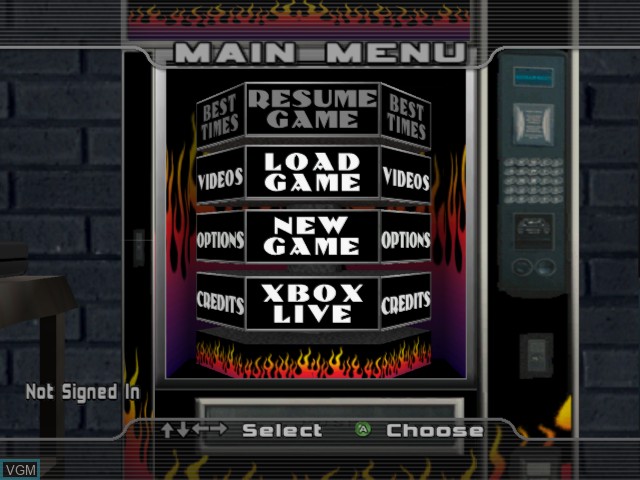 Image du menu du jeu Monster Garage sur Microsoft Xbox