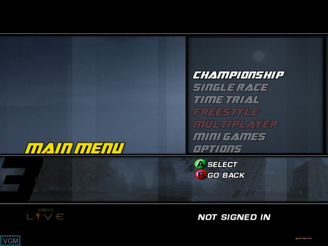 Image du menu du jeu Motocross Mania 3 sur Microsoft Xbox