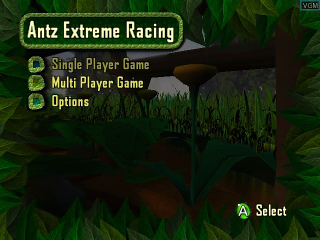 Image du menu du jeu Antz Extreme Racing sur Microsoft Xbox