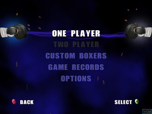 Image du menu du jeu Mike Tyson Heavyweight Boxing sur Microsoft Xbox
