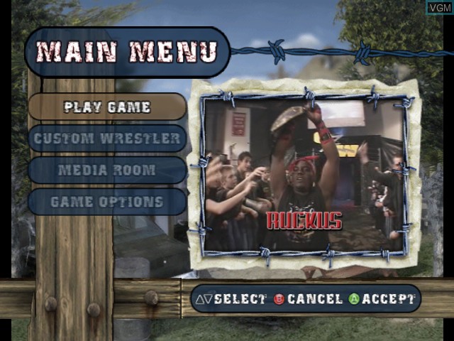 Image du menu du jeu Backyard Wrestling 2 - There Goes the Neighborhood sur Microsoft Xbox