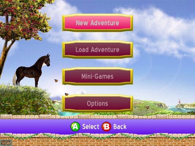 Image du menu du jeu Barbie Horse Adventures - Wild Horse Rescue sur Microsoft Xbox